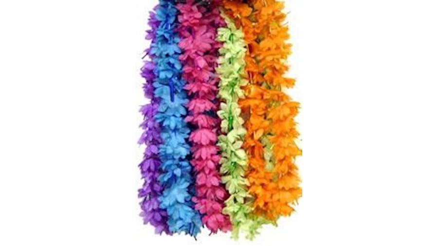 34in Daisy Lei w/ Met Foil Fringe-BG