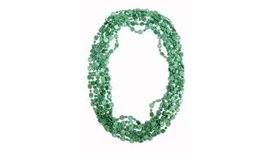 33in Metallic Green Shamrock/ Clover Beads {st pat