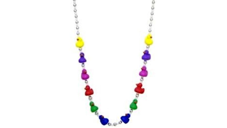 42in Rainbow Color Baby Rubber Duck Necklace/ Mini