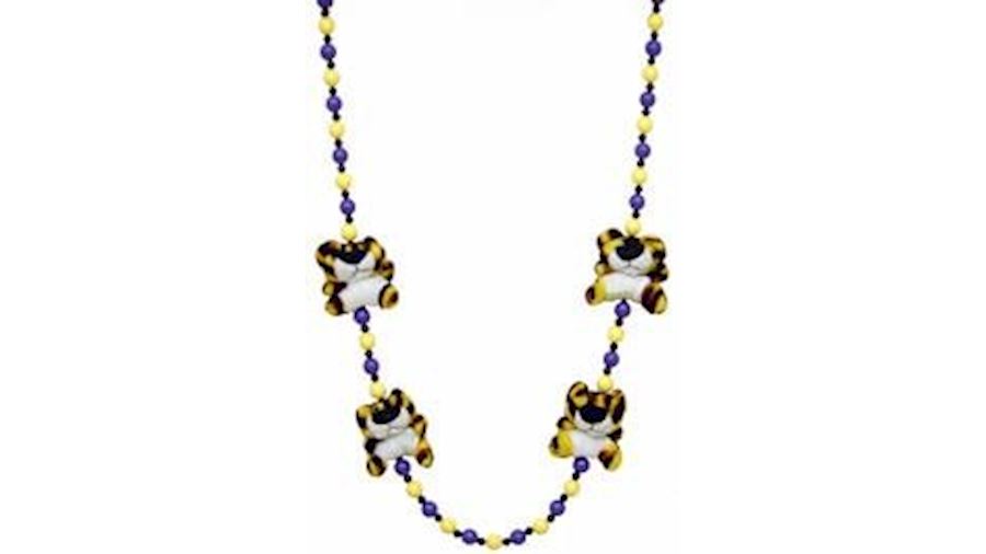 42in LSU Tiger Plush Necklace-EA