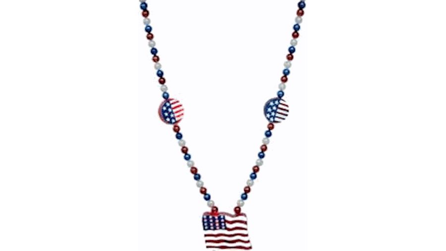 USA Light-Up Flag Necklace-BG