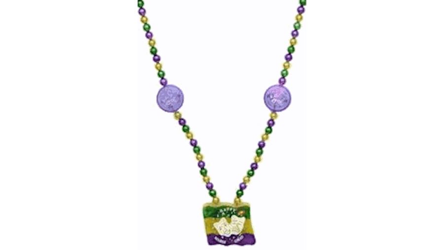 42in Mardi Gras Light Up Flag Necklace{lightup fla