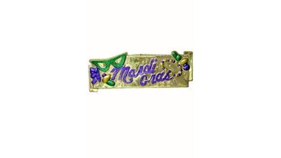 31in x 11in Glittered Mardi Gras Wall Decoration