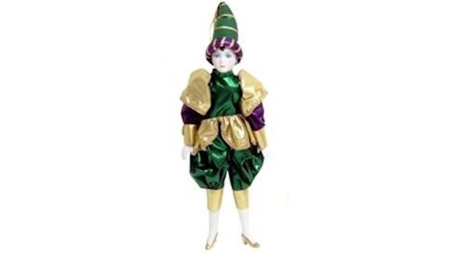 18in Tall x 4in Wide Mardi Gras Doll